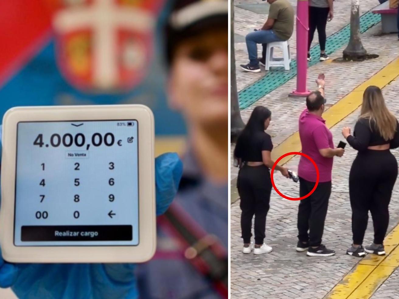 Immagine illustrativa di un dispositivo POS e di un tentativo di avvicinamento a una persona